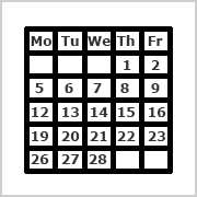 Preview Monthly Calendar for printing