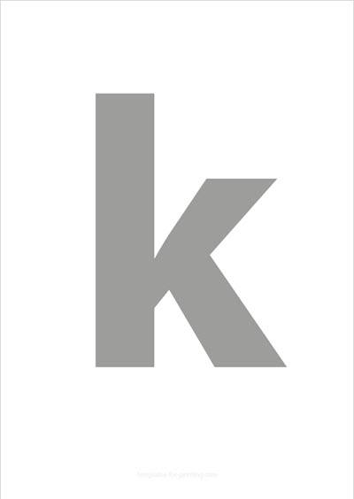Preview k lower case letter gray for printing