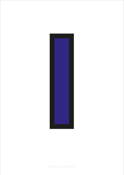 l lower case letter blue with black contours