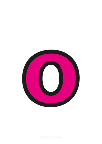 Preview o lower case letter pink with black contours for printing