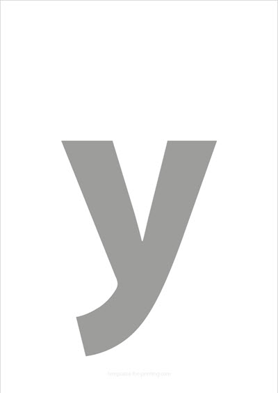 Preview y lower case letter gray for printing