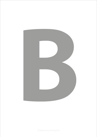 Preview B Capital Letter Gray for printing