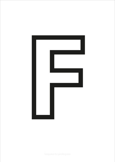 Preview F Capital Letter Black only contours for printing