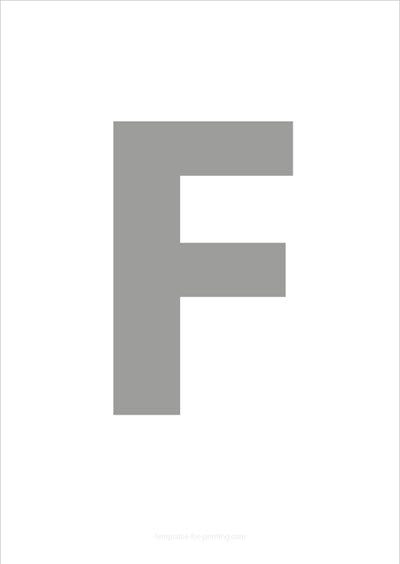Preview F Capital Letter Gray for printing