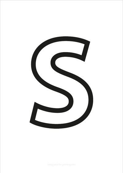 Preview S Capital Letter Black only contours for printing