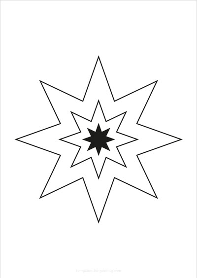 Preview Star with 2 outlines for printing