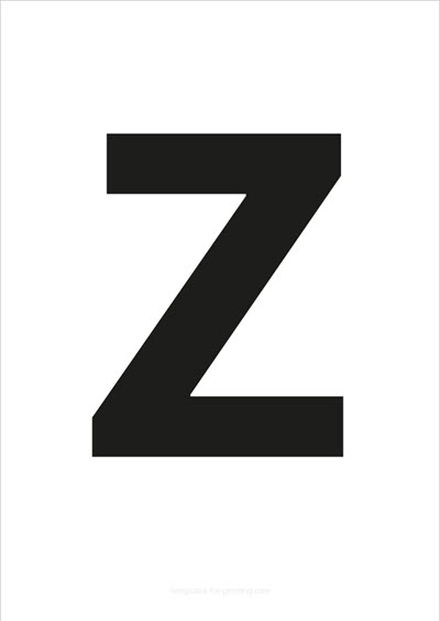 Preview Z Capital Letter Black A4 for printing