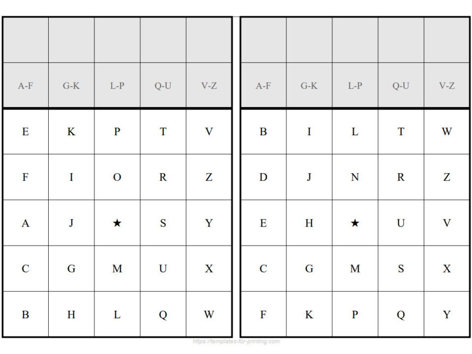 Letter Bingo Cards PDF Generator