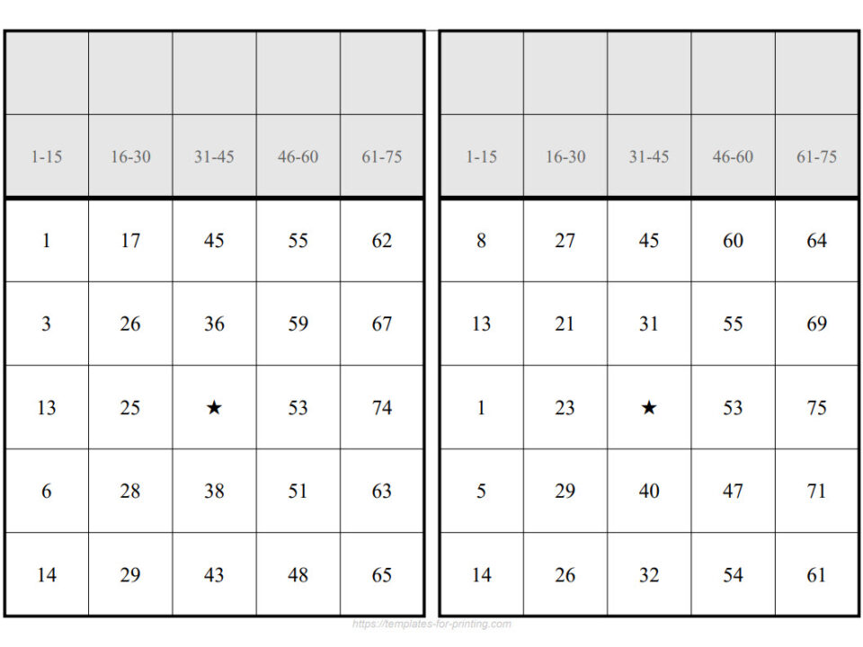 Bingo Cards PDF Generator