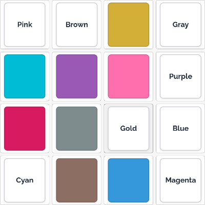 Printable Color to Name Memory Cards