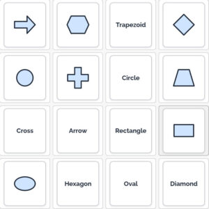 Printable Shape to Name Memory Cards