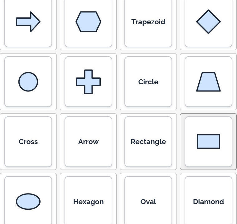 Printable Shape to Name Memory Cards